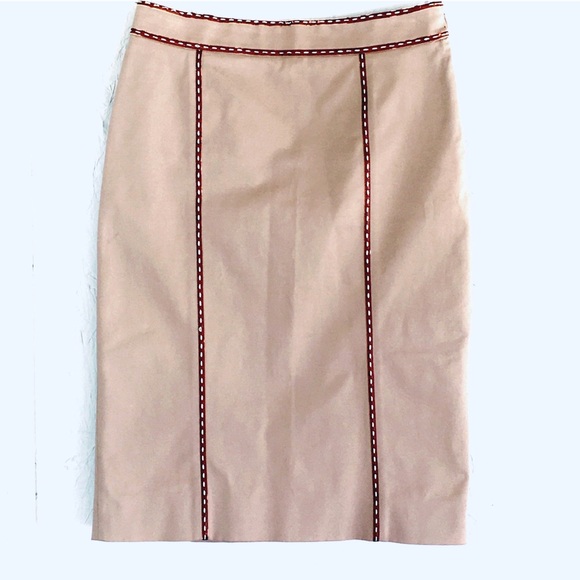 Celine Dresses & Skirts - CELINE khaki/leather pencil skirt